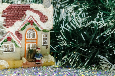 Little winter house in the woods の写真素材
