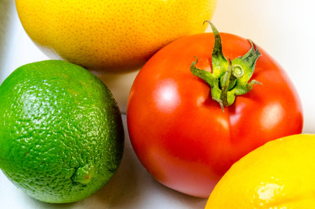 Fruits and tomato の写真素材