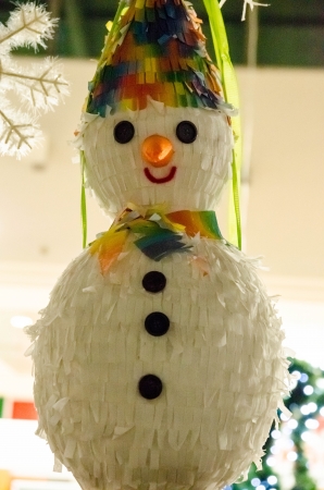 Snowy made of paper close-up の写真素材