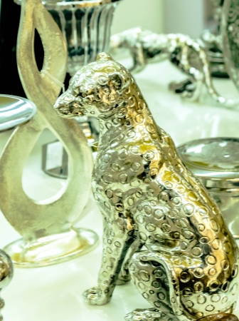 Silver Jaguar sclupture の写真素材