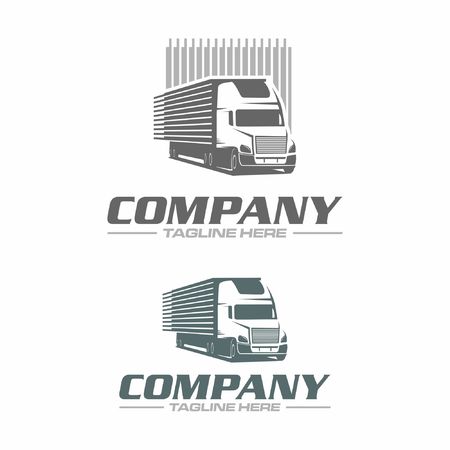trailer truck logoのイラスト素材