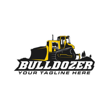 bulldozer logoのイラスト素材