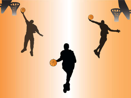 basketball silhouettesのイラスト素材