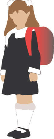 schoolgirl illustrationのイラスト素材