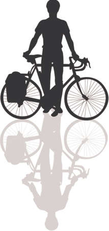 Bicycle silhouette with shadowのイラスト素材