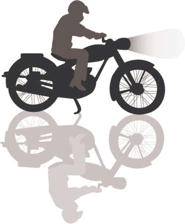 older motorcycle silhouetteのイラスト素材