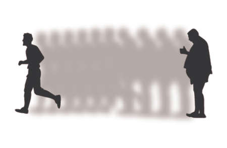 losing weight illustrationのイラスト素材