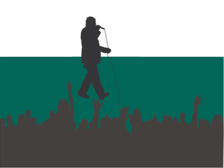 singer silhouetteのイラスト素材