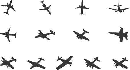 airplane silhouettesのイラスト素材