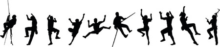 Free climbing silhouettesのイラスト素材