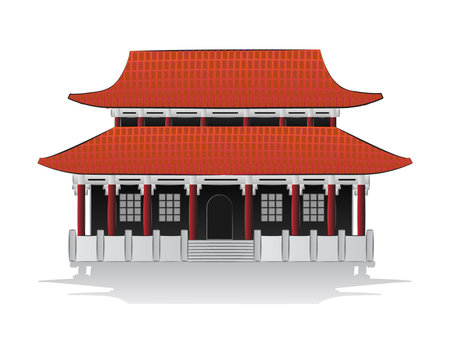 Chinese house illustrationのイラスト素材