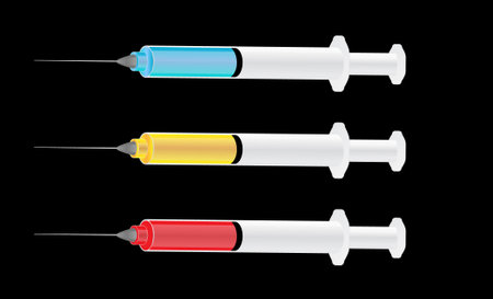 vaccine syringe illustrationのイラスト素材