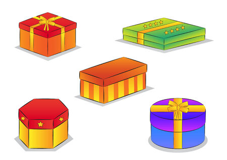 gift boxes illustrationsのイラスト素材