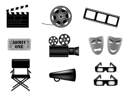 movie vector icons setのイラスト素材