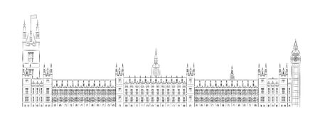 Big Ben and House of Parliament vector illustrationのイラスト素材