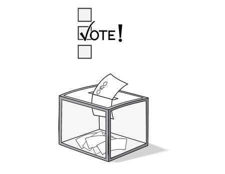grayscale version of Vote and election boxのイラスト素材