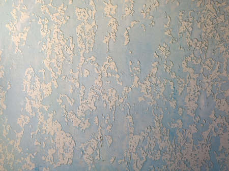 Old wall background in blue and white colors, abstract interior grunge texture for architecture room...
