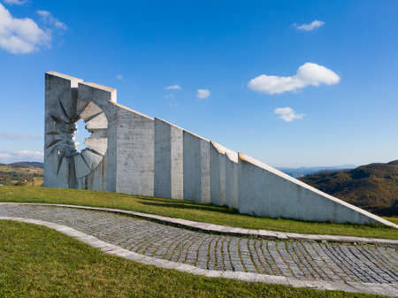 KadinjaÄa Memorial Complex in Serbia, in memory of fallen partisans who defended UÅ¾ice in the Battle of KadinjaÄa during the Second World Warのeditorial素材