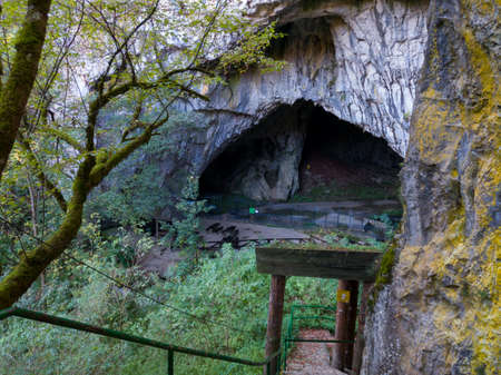 Entrance to Stopica cave which is located on the slopes of the mountain Zlatibor in Serbiaの写真素材