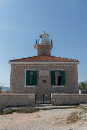 Lighthouse St. Peter on the St. Peter peninsula in Makarska, Dalmatia, Croatia during summerのeditorial素材