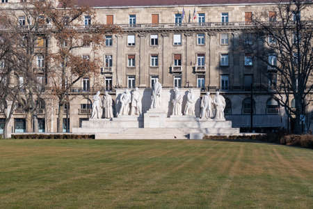 Kossuth Memorial is public monument dedicated to former Hungarian president Lajos Kossuth on Lajos Kossuth Square in Budapest Hungaryのeditorial素材