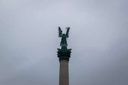 Millennium monument on Hero square in Budapest, Hungaryのeditorial素材