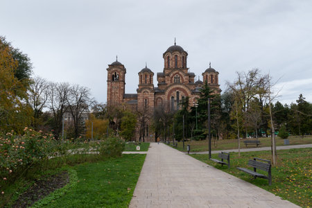Saint Mark orthodox church in Tasmajdan park in Belgrade, Serbiaのeditorial素材