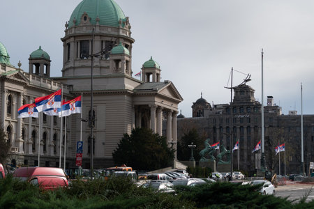 National Assembly of the Republic of Serbia, city landmarkのeditorial素材