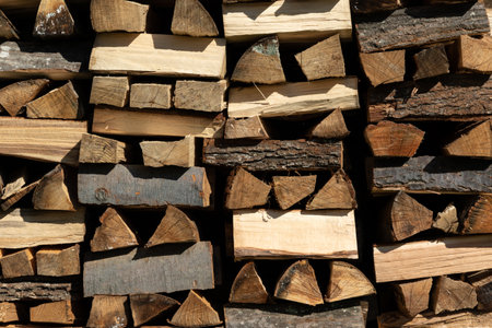 Firewood stack pattern, split wood pile