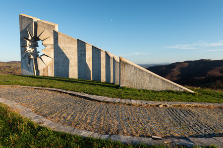 Kadinjaca Memorial Complex near UÅ¾ice, Serbia. Yugoslav monument dedicated to partisans in World War 2の写真素材