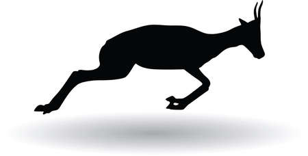 Antelope silhouette vector illustration and isolatedのイラスト素材