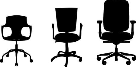 Office chairs collection set silhouette vector illustration isolatedのイラスト素材