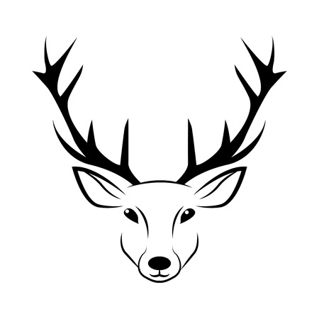 Deer head isolated on white backgroundのイラスト素材