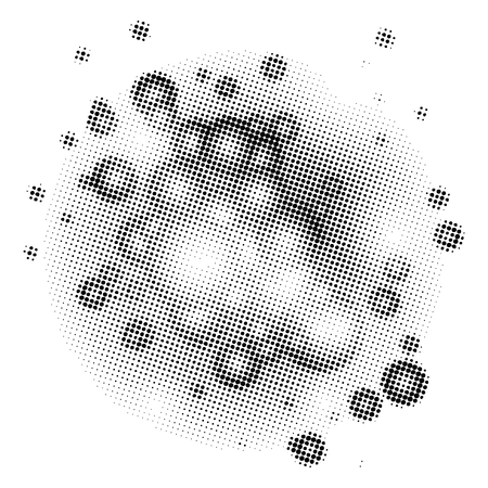 halftones background.Distress Dirty Damaged Spotted Circles Overlay Dots Texture . Grunge Effect .のイラスト素材