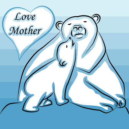 Happy mothers day, i love mom, font type with signs, stickers and tags bearのイラスト素材