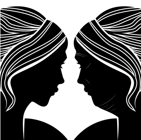 vector illustration of age-related changes. aging. for publications in medical journalsのイラスト素材