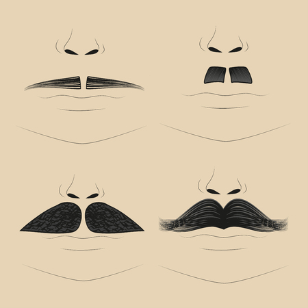 Vector set of hipster mustacheのイラスト素材