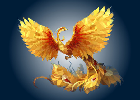 Polygon Art Phoenixのイラスト素材