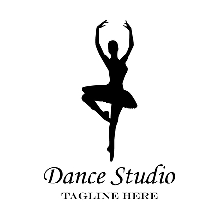 ballet logo for ballet school, dance studio. vector illustrationのイラスト素材