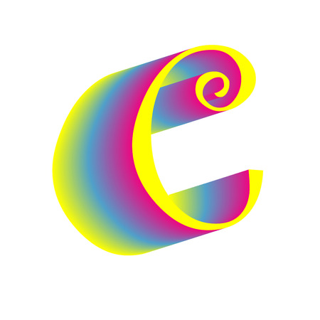 3D isometric alphabet fontのイラスト素材