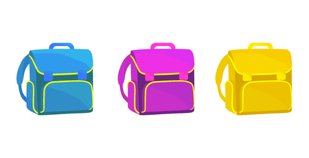 School bag set iconsのイラスト素材