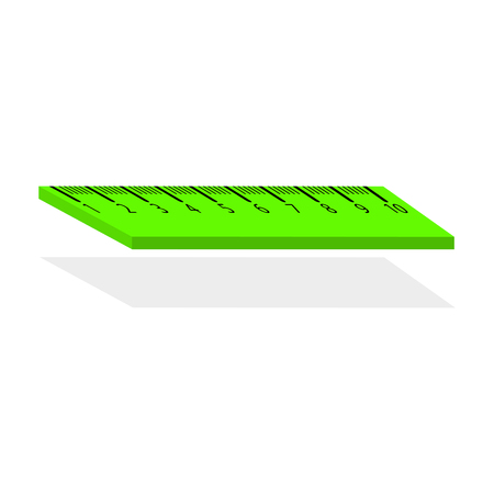Centimeter ruler sign. Vector. Green gradient icon with shadow at bottom on transparent and white background.のイラスト素材