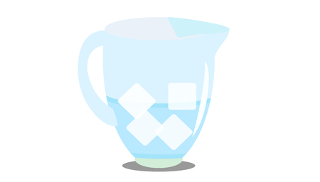 a jug of cold water with pieces of ice. vectorのイラスト素材