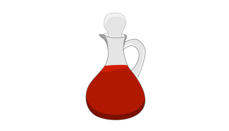 a bottle with red sauce on a white background vectorのイラスト素材