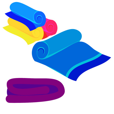 multicolored towels stacked in different ways vectort iconのイラスト素材
