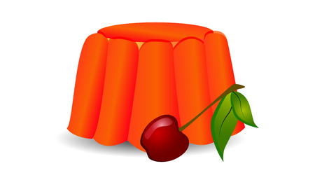 cherry jelly with cherry vector icon foodのイラスト素材