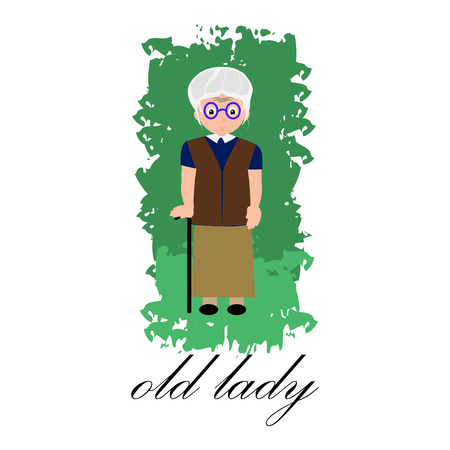 Old lady people, character, person, woman, female icon.のイラスト素材