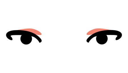 eye cartoon icon cute on white background.のイラスト素材
