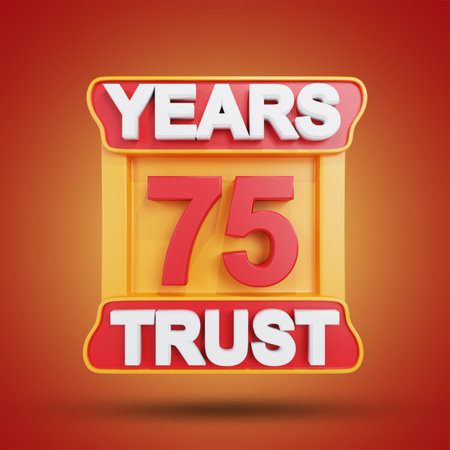 Years of Trust 75 Year 3d Renderingの写真素材