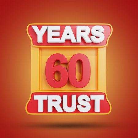 Years of Trust 60 Year 3d Renderingの写真素材